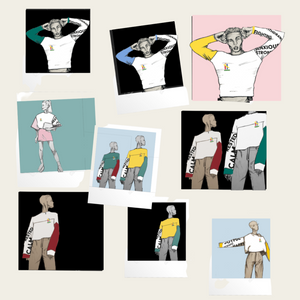 h clothing - sketches of some of the original designs for the brand